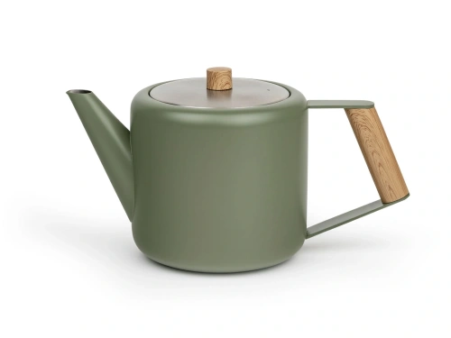 Theepot Boston dubbelwandig - Bredemeijer- Legergroen