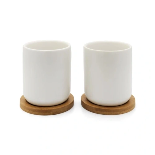Bredemeijer Mugs Umea Wit met onderzetters (Set van 2)